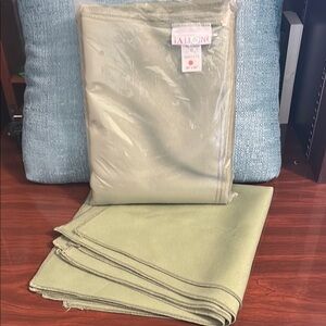 Elegant Sage Green Cloth Tablecloth Set with 4 matching Napkins